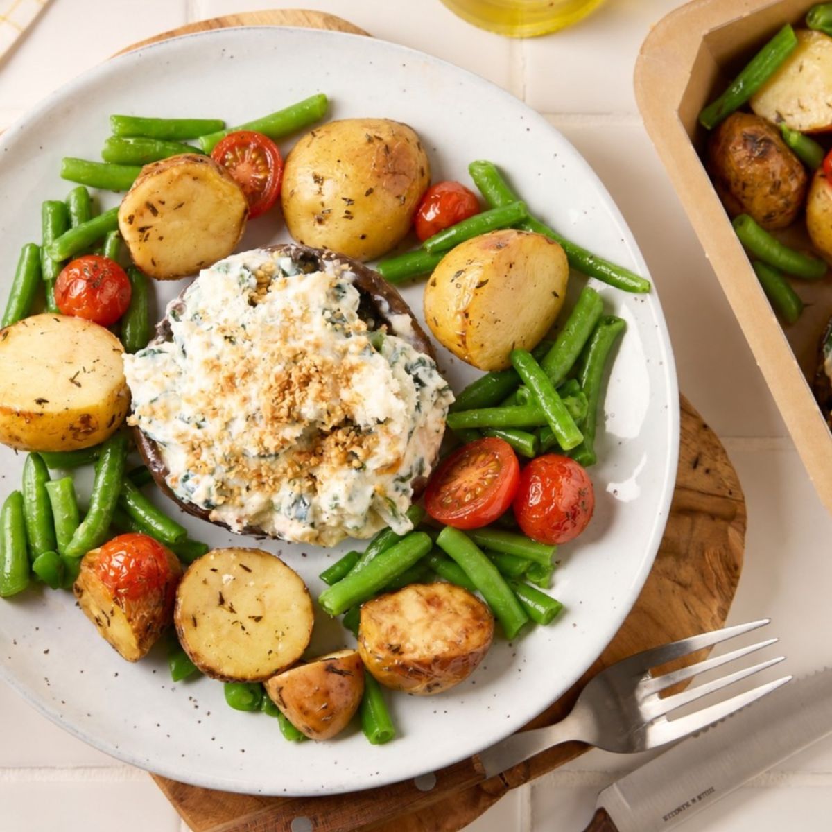 Portobello farci à la ricotta avec pommes de terre grenaille1SQ