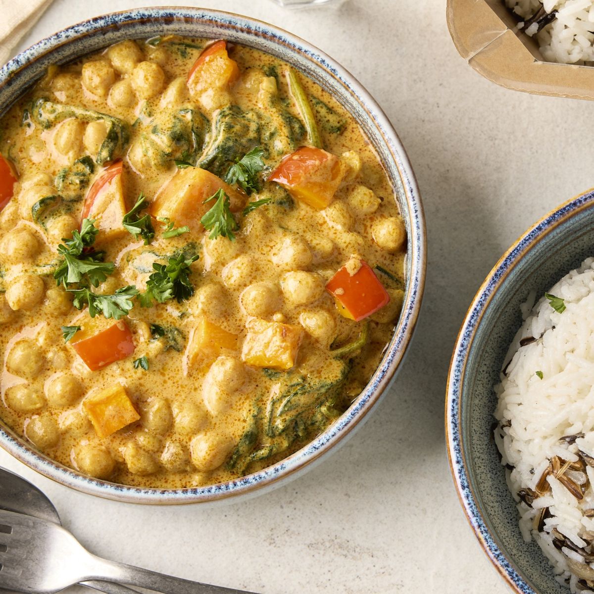 Curry de pois chiches au potimarron et riz sauvage SQ